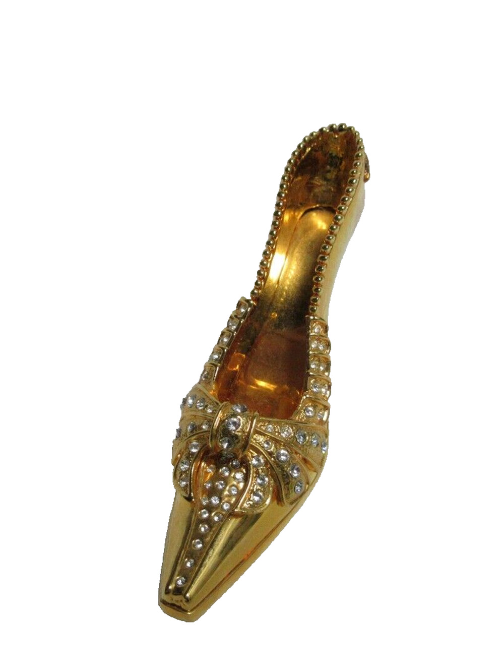 JuJu Palais Royal Pewter Rhinestones Gold High Heel Stiletto Figurine